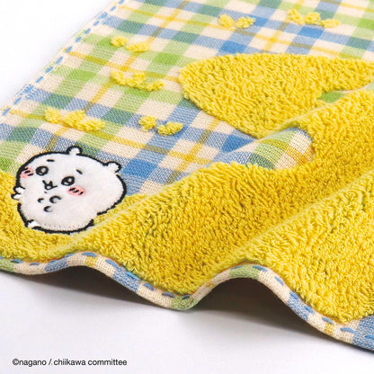 Chiikawa Towel Handkerchief (Check Yellow)