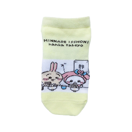 吉伊卡哇×三丽鸥角色 运动短袜（乌萨奇与美乐蒂） 儿童用