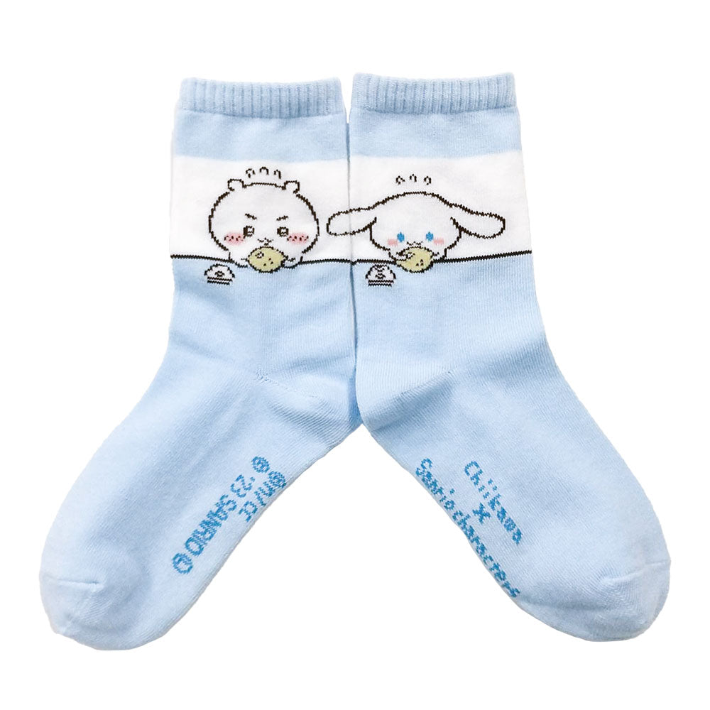 ちいかわ×サンリオキャラクターズ クルーソックス（ちいかわ＆シナモロール） キッズ用