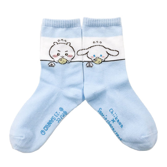 ちいかわ×サンリオキャラクターズ クルーソックス（ちいかわ＆シナモロール） キッズ用
