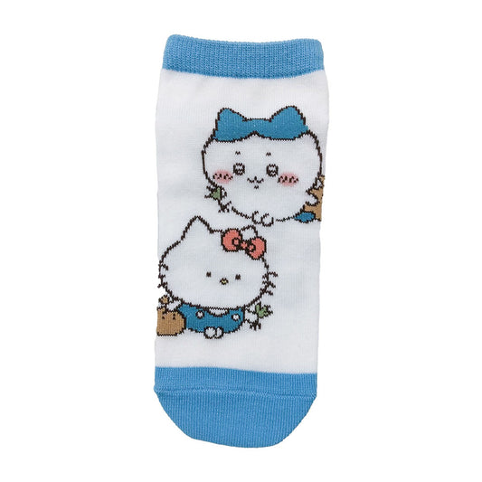 Chiikawa x Sanrio Characters Sneaker Socks (Hachiwari & Hello Kitty) Women's