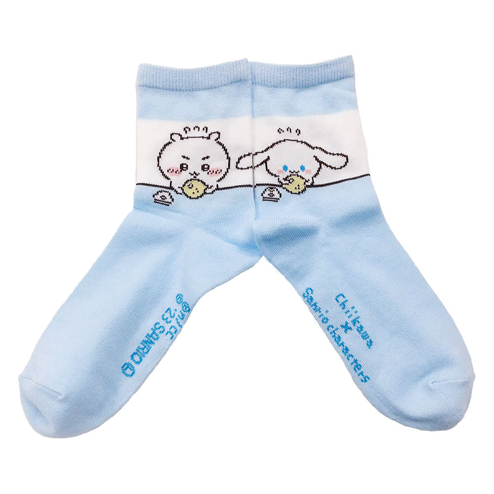 Chiikawa x Sanrio Characters Crew Socks (Chiikawa & Cinnamoroll) Women's