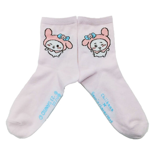 ちいかわ×サンリオキャラクターズ クルーソックス（ちいかわ＆マイメロディ） レディース用