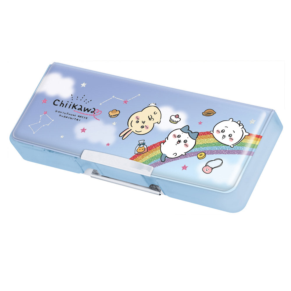 Chiikawa Compact Double-Opening Pen Case (Blue)