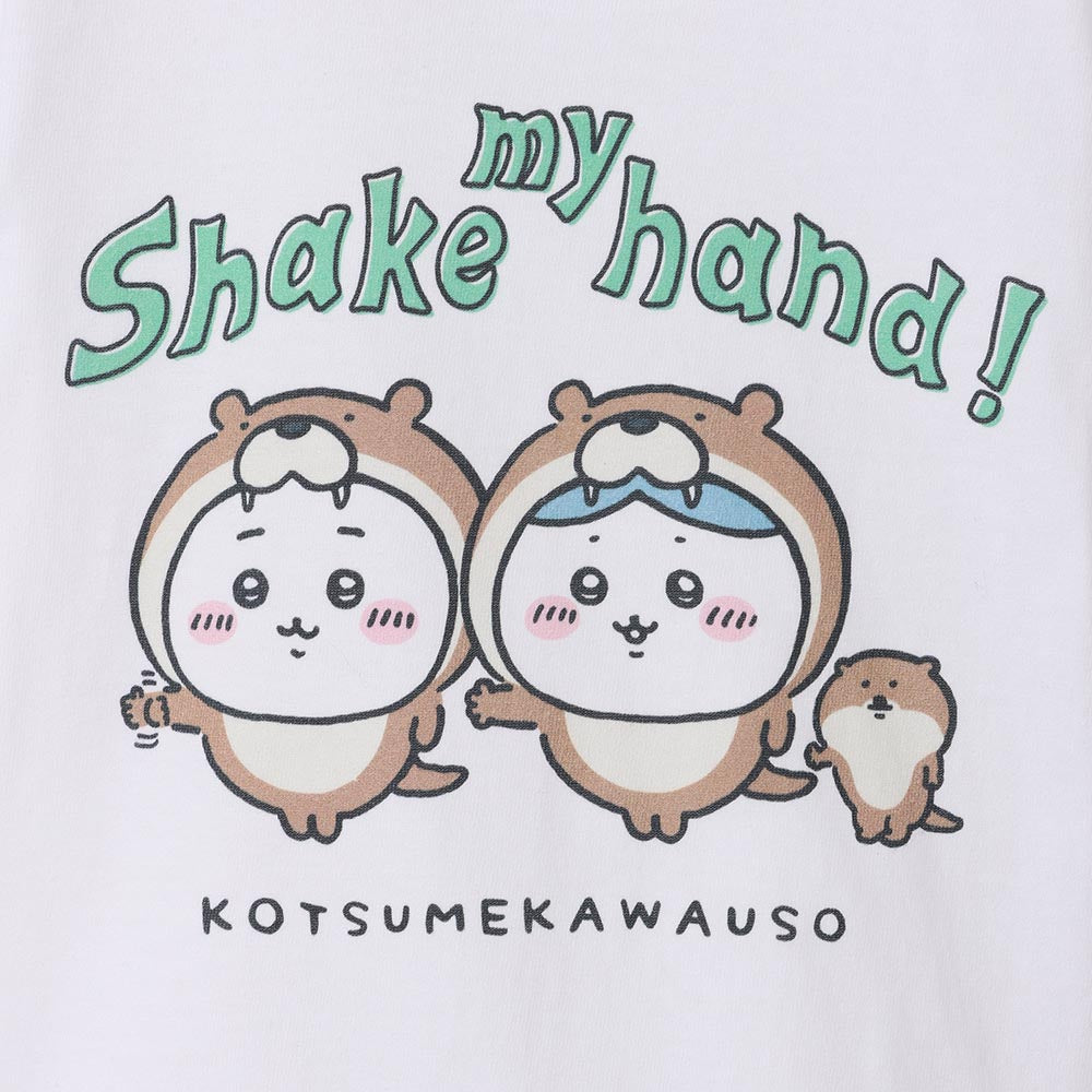 ちいかわ水族館 キッズTシャツ カワウソと握手 ホワイト（カメミラー付）