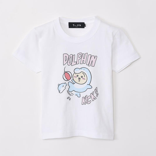 Chiikawa Aquarium Kids T-shirt Dolphin Kick White (with Turtle Mirror)