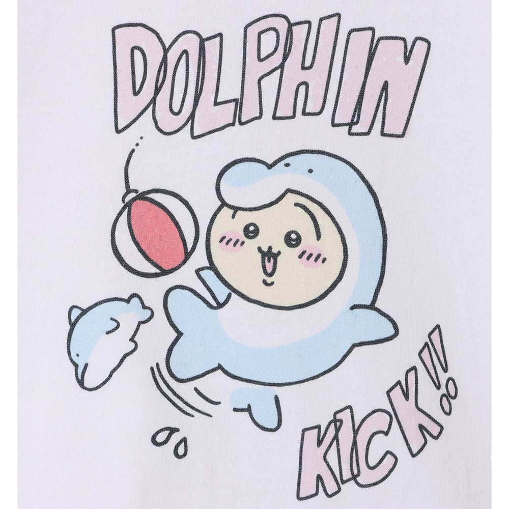ちいかわ水族館 キッズTシャツ ドルフィンキック ホワイト（カメミラー付）