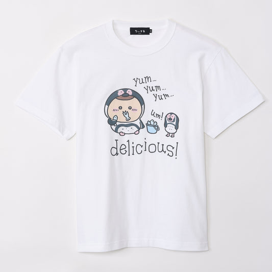 Chiikawa Aquarium T-shirt Penguin Yum Yum White (with Squid Mirror)