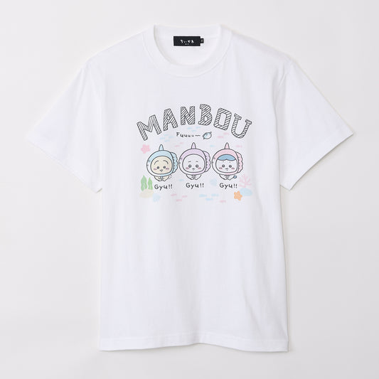 Chiikawa Aquarium T-shirt Manta Ray White (with Squid Mirror)