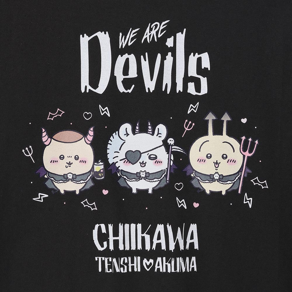 치이카와 천사 & 악마 티셔츠 (WE ARE DEVILS 차콜)