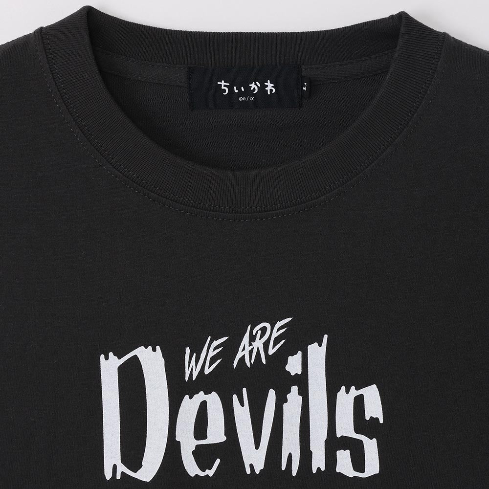 치이카와 천사 & 악마 티셔츠 (WE ARE DEVILS 차콜)