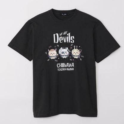 치이카와 천사 & 악마 티셔츠 (WE ARE DEVILS 차콜)