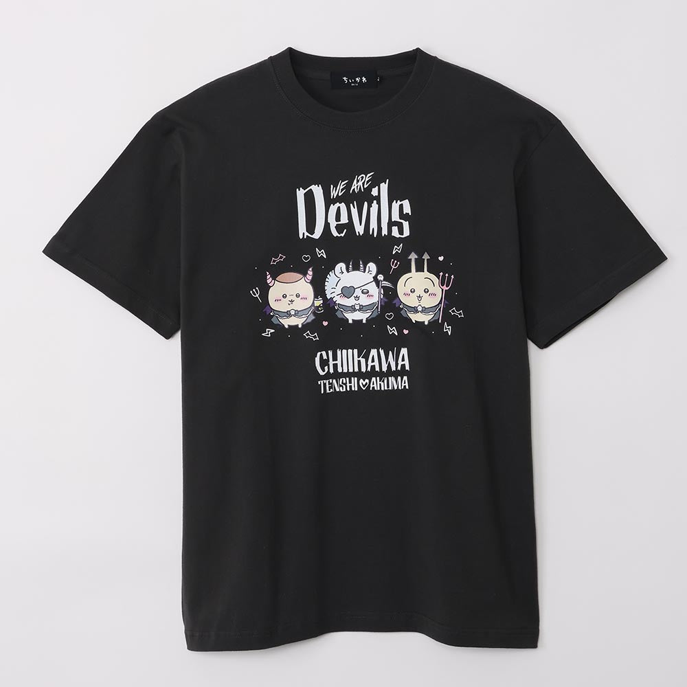 치이카와 천사 & 악마 티셔츠 (WE ARE DEVILS 차콜)