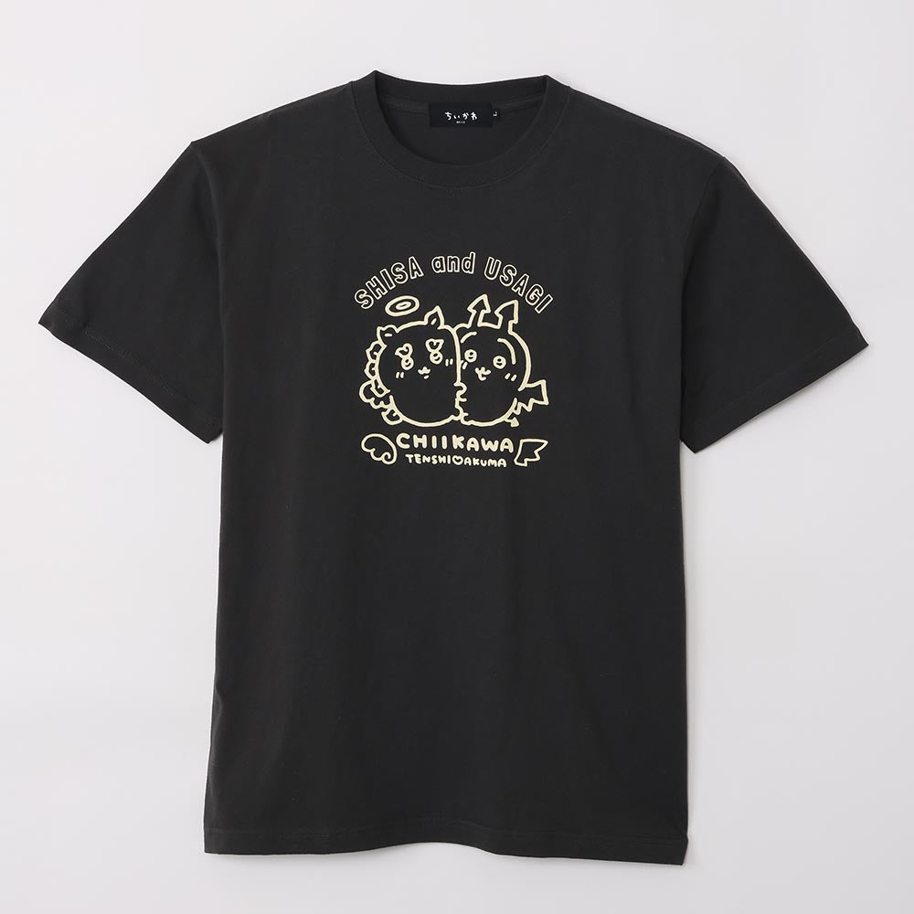 ちいかわ てんし♡あくま Tシャツ（うさぎ＆シーサー スミ）