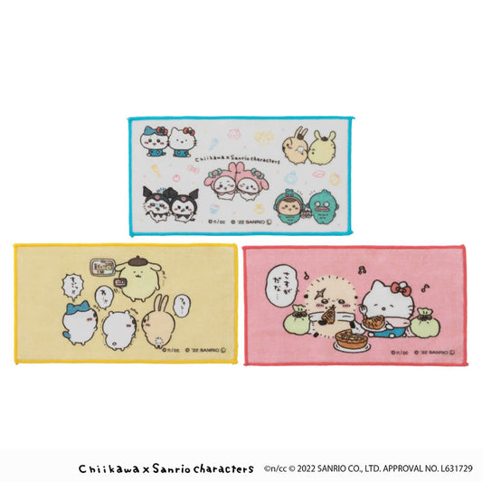 Chiikawa × Sanrio Characters 3-Piece Set Hand Towels (Good Friends)
