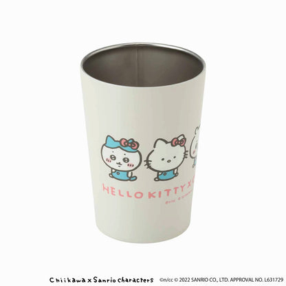 吉伊卡哇×三麗鷗角色 可以放便利店飲料的保冷・保溫杯（HELLO KITTY×吉伊卡哇）