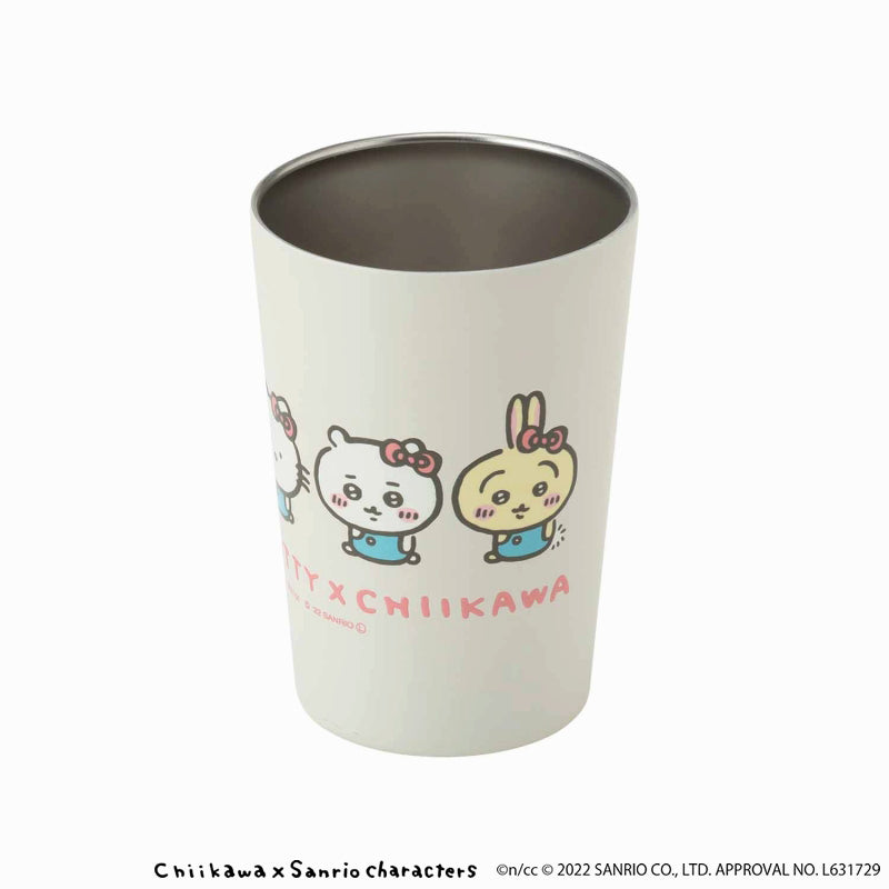 吉伊卡哇×三麗鷗角色 可以放便利店飲料的保冷・保溫杯（HELLO KITTY×吉伊卡哇）