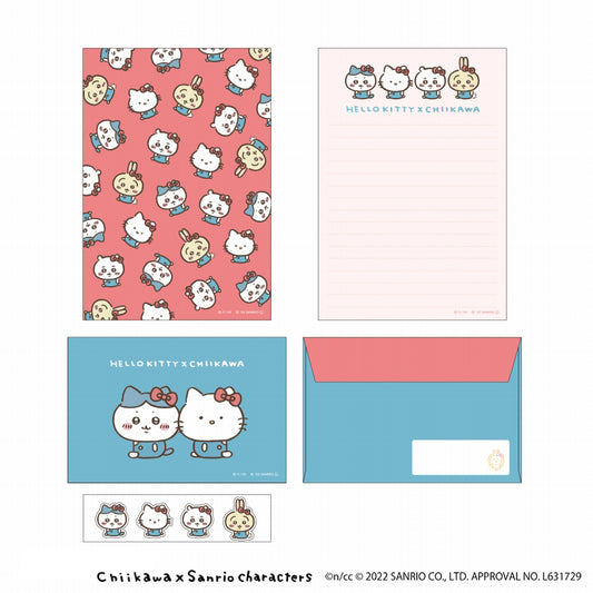 吉伊卡哇×三丽鸥角色 信纸套装（Hello Kitty×吉伊卡哇）
