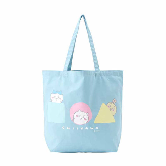 Chiikawa Peek-a-boo Large Tote Bag (Blue)