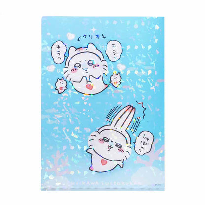 吉伊卡哇水族館 全息A4文件夾（吉伊卡哇＆八割×水獺）