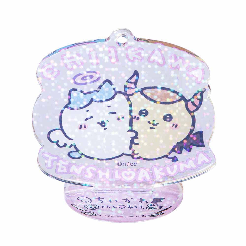 ちいかわ てんし♡あくま アクスタにもなるホログラムアクリルキーホルダー（ハチワレとくりまんじゅう）