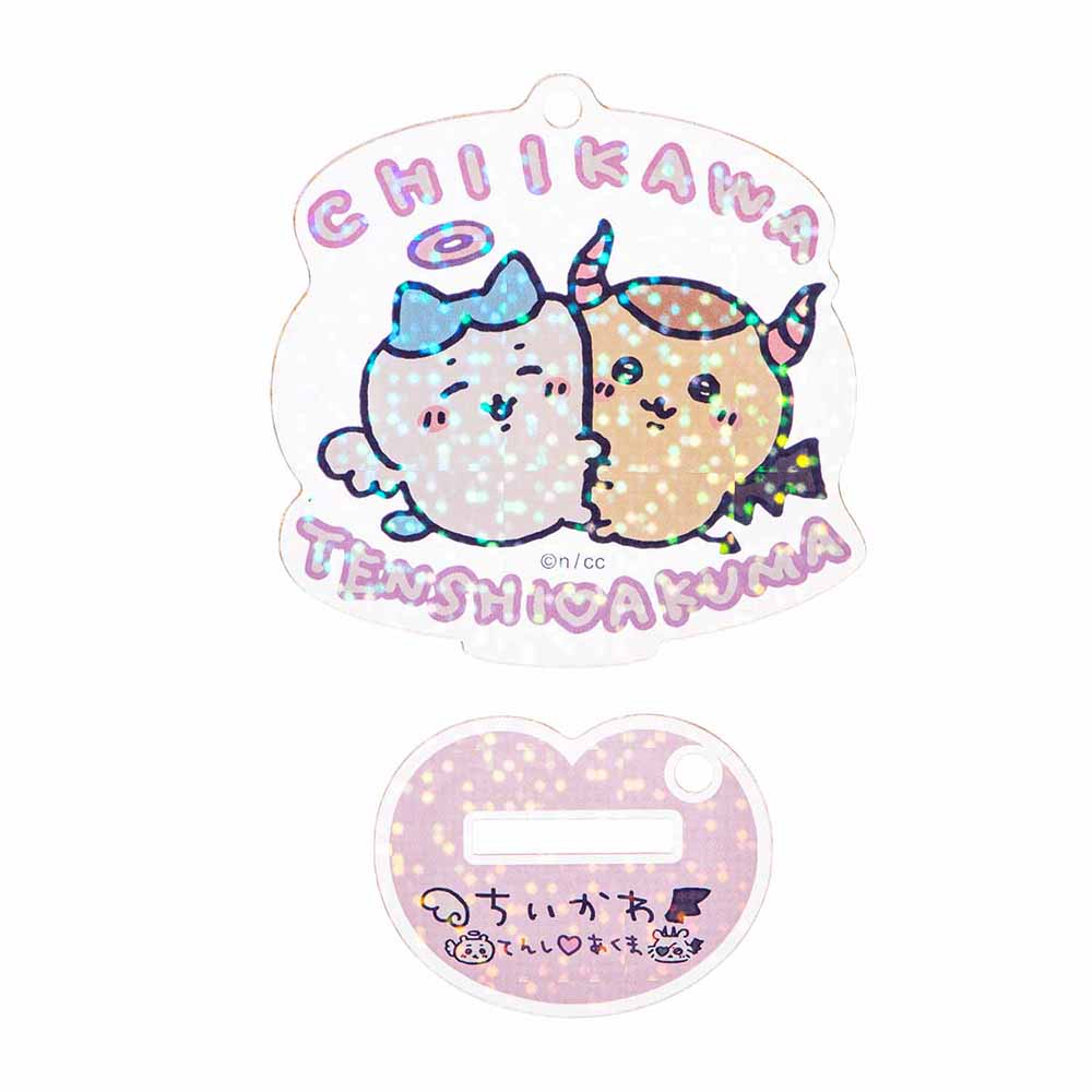 ちいかわ てんし♡あくま アクスタにもなるホログラムアクリルキーホルダー（ハチワレとくりまんじゅう）