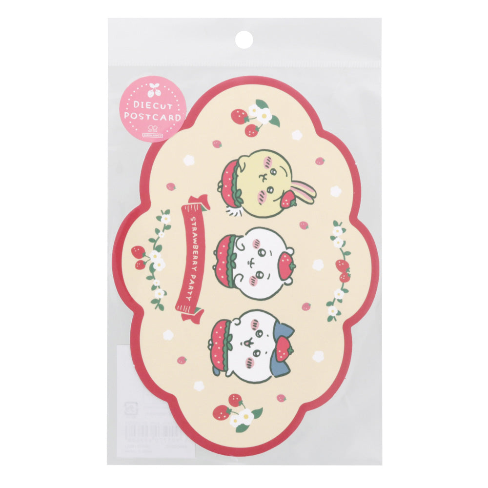 Chiikawa Die-Cut Postcard (Strawberry Pants)