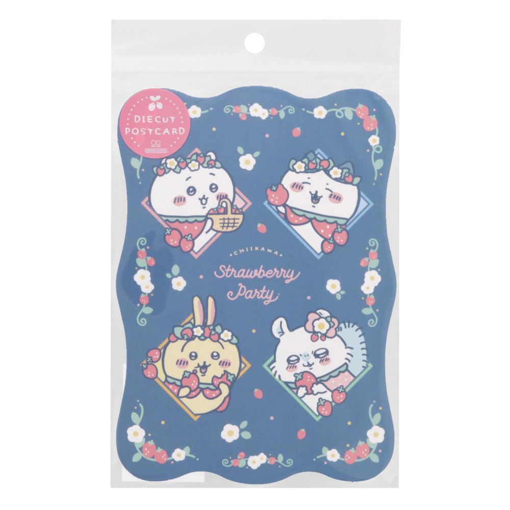 Chiikawa Die-Cut Postcard (Strawberry Cape)