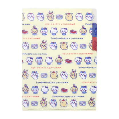 ちいかわ×サンリオキャラクターズ クリアファイルA5 3P（クリーム）