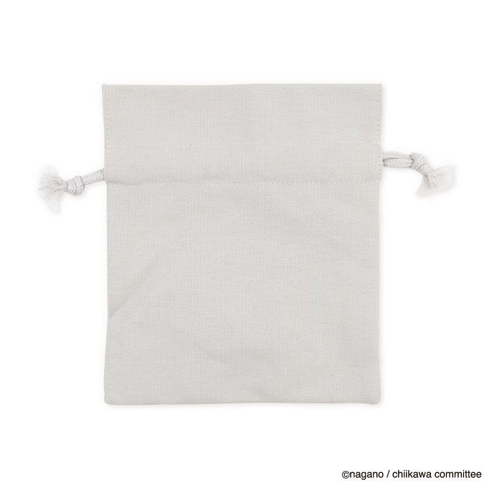 Chiikawa Fluffy Patch Drawstring Bag (Hachiware)