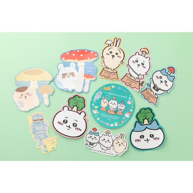 Chiikawa Yuru-Cut Big Sticker (Mushroom Hachiware)