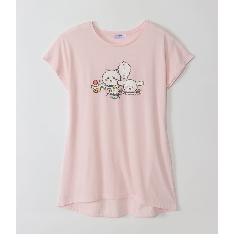 吉伊卡哇×三麗鷗角色 寬鬆洋裝 吉伊卡哇×CINNAMOROLL 粉紅色 FREE
