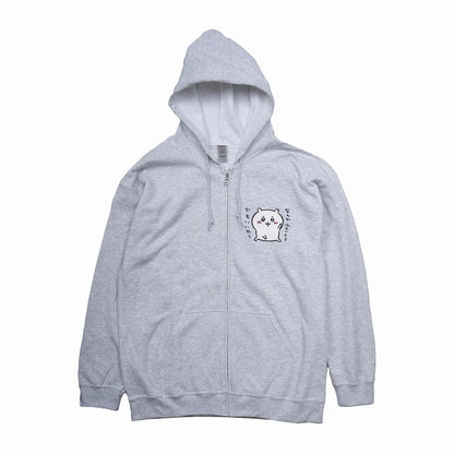 치이카와 포즈 ZIP 후디 멋 그레이