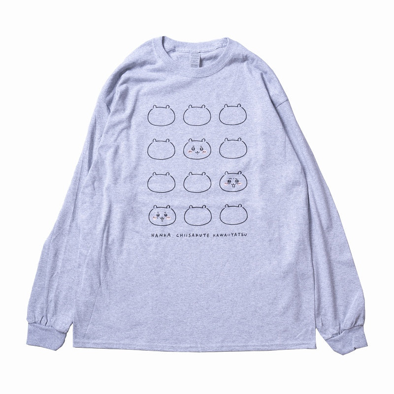 치이카와 FACE L/S T셔츠 멜란지 그레이