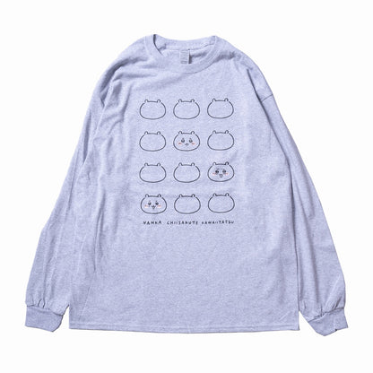 치이카와 FACE L/S T셔츠 멜란지 그레이