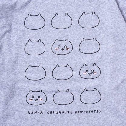 치이카와 FACE L/S T셔츠 멜란지 그레이