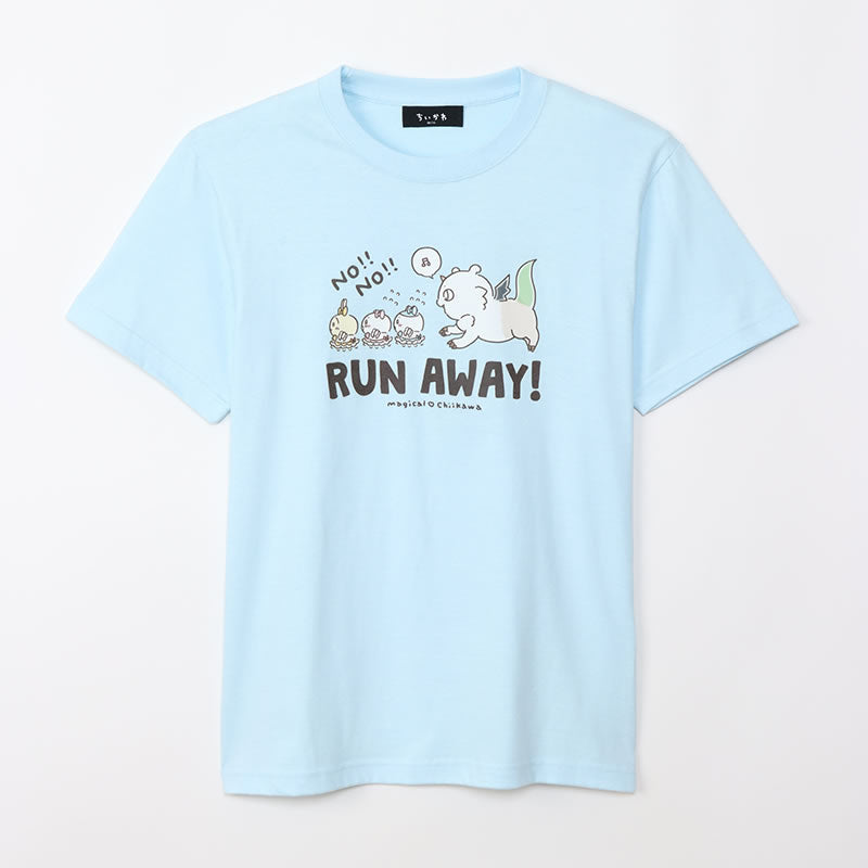 魔法吉伊卡哇 T恤 RUN AWAY 浅蓝