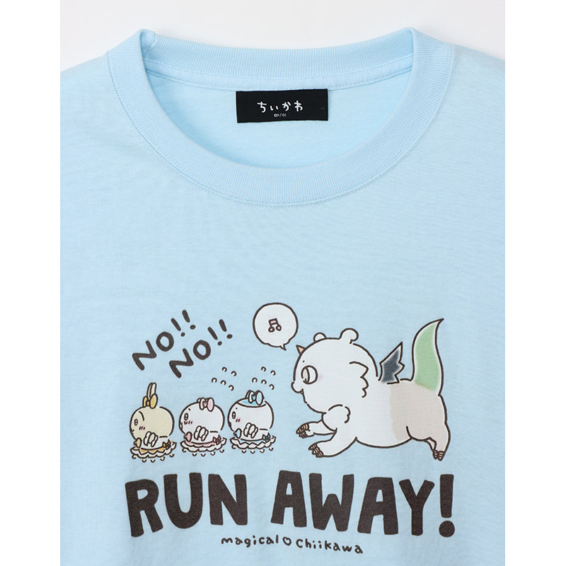 魔法吉伊卡哇 T恤 RUN AWAY 浅蓝