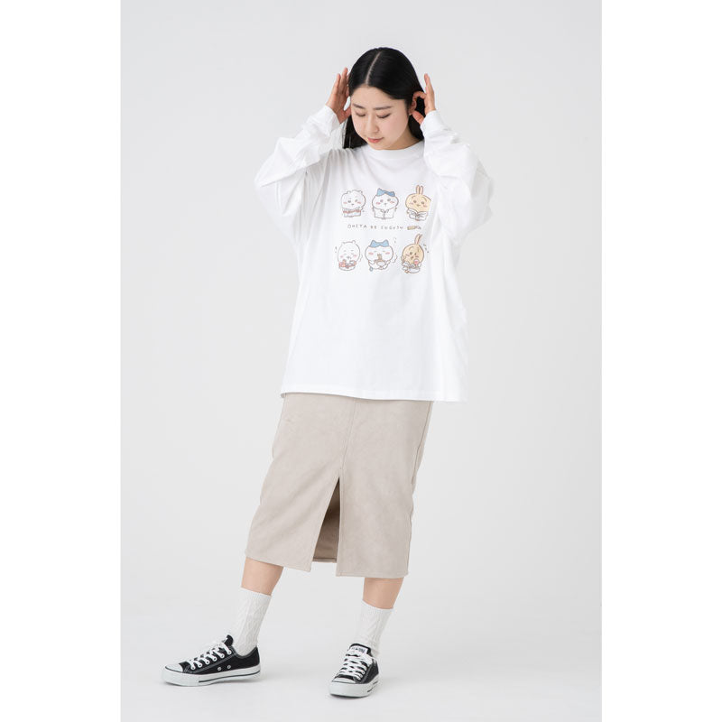 치이카와 관광 빅 실루엣 L/S T셔츠 방에서 보내는 시간 (화이트)