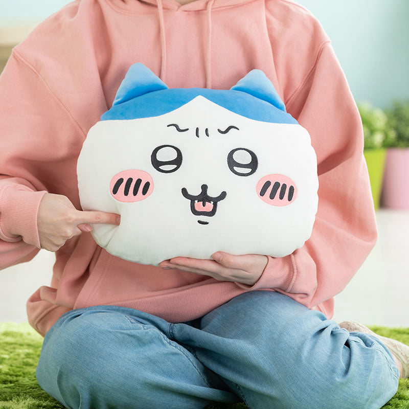 Chiikawa Bewildered Face Cushion (Hachiware)