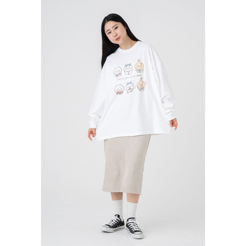 치이카와 관광 빅 실루엣 L/S T셔츠 방에서 보내는 시간 (화이트)
