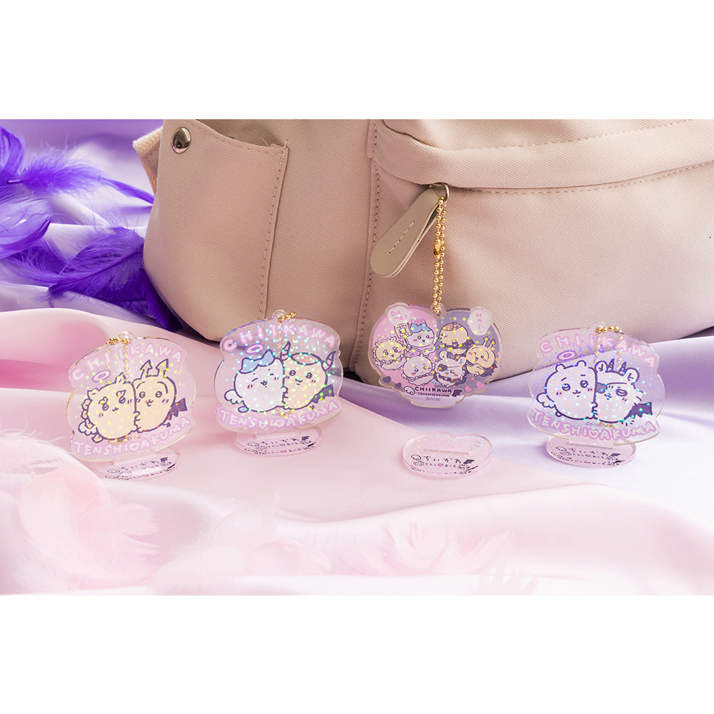 Chiikawa Angel & Demon Acrylic Key ring that Turns into an Acrylic Stand (Shisa & Usagi)
